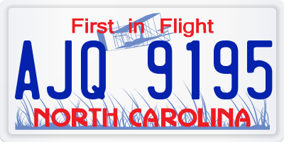NC license plate AJQ9195
