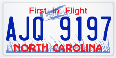 NC license plate AJQ9197