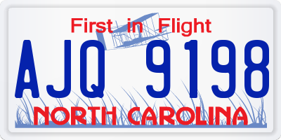 NC license plate AJQ9198