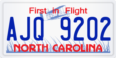 NC license plate AJQ9202
