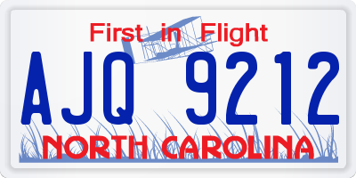 NC license plate AJQ9212