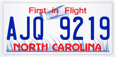 NC license plate AJQ9219