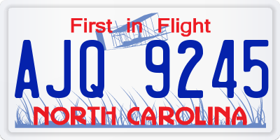 NC license plate AJQ9245