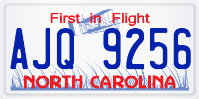 NC license plate AJQ9256