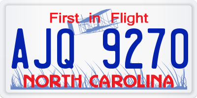 NC license plate AJQ9270