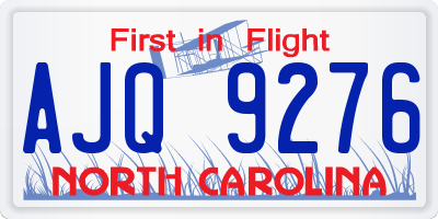 NC license plate AJQ9276
