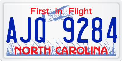 NC license plate AJQ9284