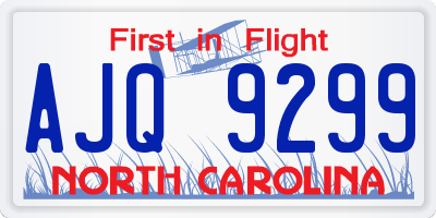 NC license plate AJQ9299