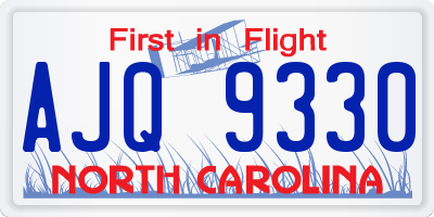 NC license plate AJQ9330