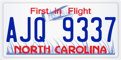 NC license plate AJQ9337