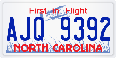 NC license plate AJQ9392