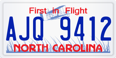 NC license plate AJQ9412