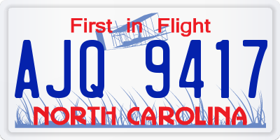 NC license plate AJQ9417