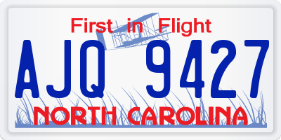 NC license plate AJQ9427