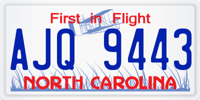 NC license plate AJQ9443