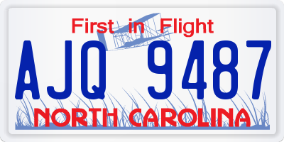 NC license plate AJQ9487