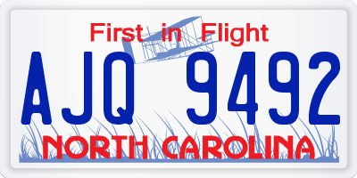 NC license plate AJQ9492