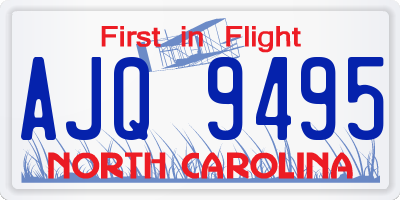 NC license plate AJQ9495