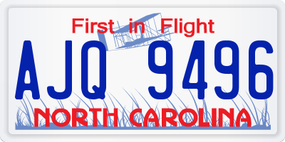 NC license plate AJQ9496