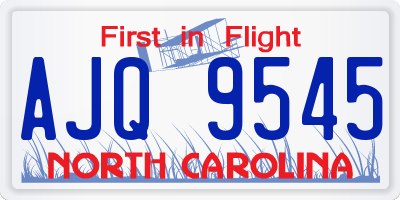 NC license plate AJQ9545
