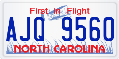 NC license plate AJQ9560