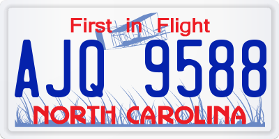 NC license plate AJQ9588