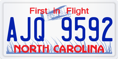 NC license plate AJQ9592