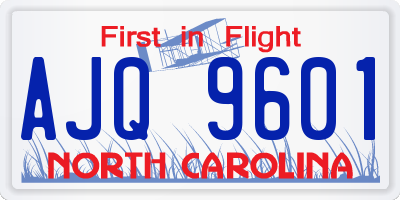 NC license plate AJQ9601