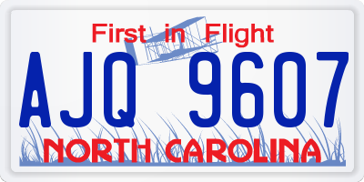 NC license plate AJQ9607