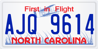 NC license plate AJQ9614
