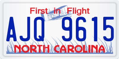 NC license plate AJQ9615