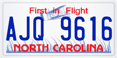 NC license plate AJQ9616