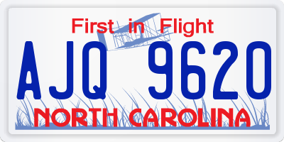 NC license plate AJQ9620