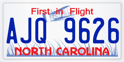 NC license plate AJQ9626