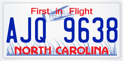 NC license plate AJQ9638