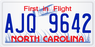 NC license plate AJQ9642