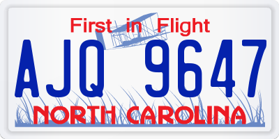 NC license plate AJQ9647