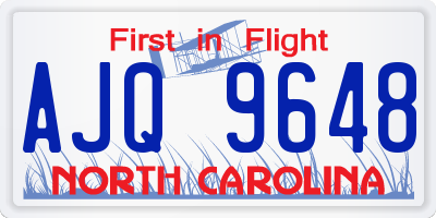 NC license plate AJQ9648
