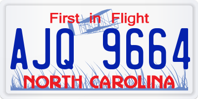 NC license plate AJQ9664