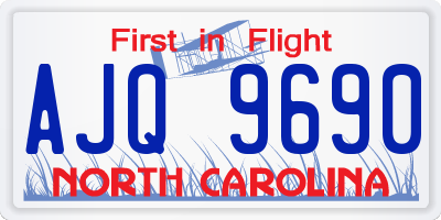 NC license plate AJQ9690