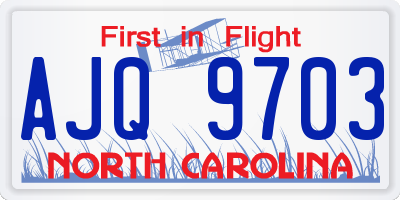NC license plate AJQ9703