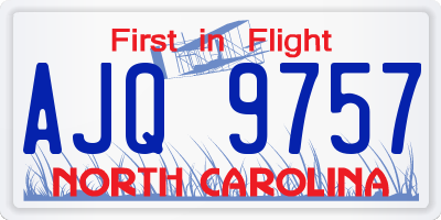 NC license plate AJQ9757