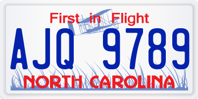 NC license plate AJQ9789