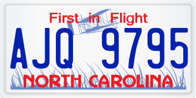 NC license plate AJQ9795