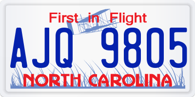 NC license plate AJQ9805