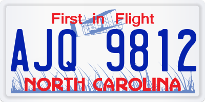 NC license plate AJQ9812