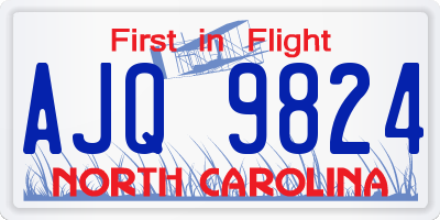NC license plate AJQ9824