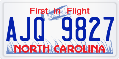 NC license plate AJQ9827