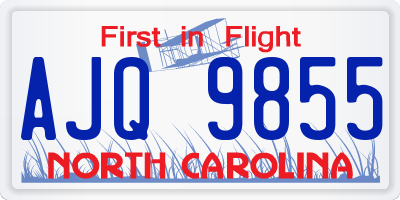 NC license plate AJQ9855