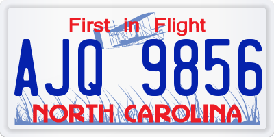 NC license plate AJQ9856